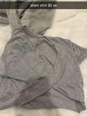 SHEIN Light Gray Cross-Back Short Sleeve Top